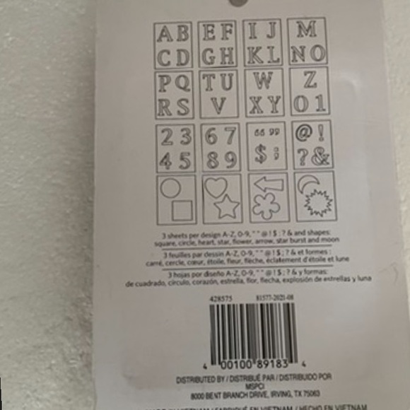 Craft Smart 1.5”  Old School Alphabet  Stencils Excellent Condition Never Opened - Picture 3 of 3